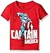 Marvel Little Boys' Toddler Captain America Running Short Sleeve T-Shirt, Red, 4T