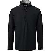 M MAELREG Quarter Zip Pullover Men Moisture Wicking Fleece lined Dry Fit Mock Neck Golf 1/4 Zip Pullover Mens Sweatshirt