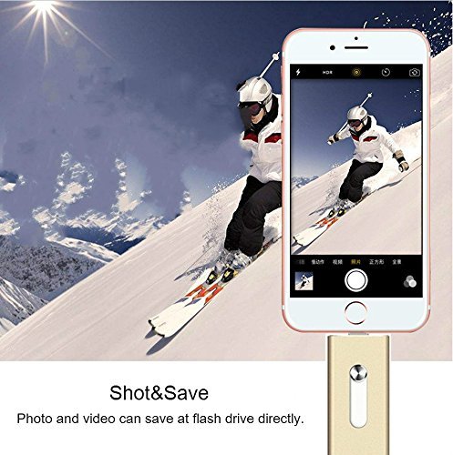 32GB USB Flash Drive U Disk External Storage Memory Stick (3 in 1) with Extended Lightning Mirco USB Connector for iPhone IOS Mac Windows Android PC Devices, GOLD - Thumbnail 3