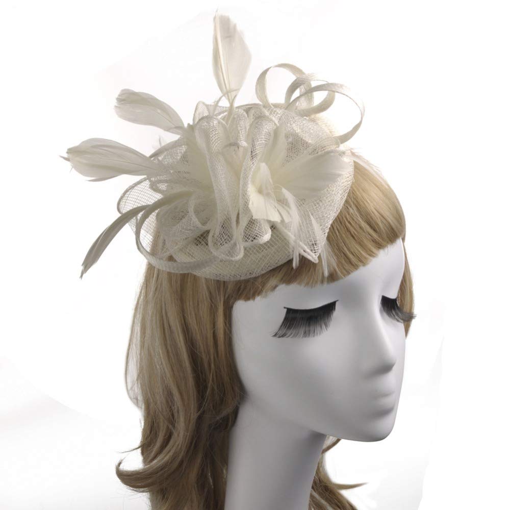 ladies ivory wedding hats