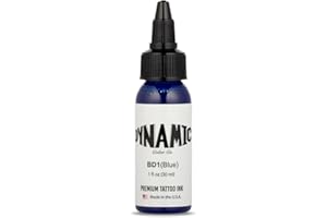 Dynamic Color Co Blue Tattoo Ink (1oz Bottle): Vibrant, Sterilized, Vegan & USA-Made Since 1990 – Trusted by Artists Worldwide