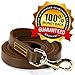 Logical Leather 6 Foot Dog Leash - Best for Training - Best Water Resistant Heavy Full Grain Leather Lead - Brown