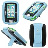 Evecase LeapPad 3 Case, Kid-Friendly Leather Case with Built-in Stand for LeapFrog LeapPad3 Kids' Learning Tablet (2014 Edition) - Blue