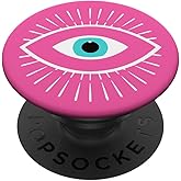 White Evil Eye Pink PopSockets Adhesive PopGrip