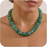 HUAYUNFANG Resin Beads Necklace for Women Chunky Choker Necklaces Boho Colorful Acrylic Beaded Choker Necklace Chunky Statement Jewelry