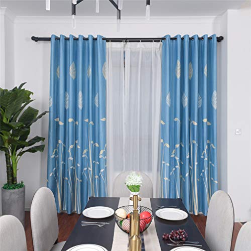 lehao397 Bean Sprouts Printing Curtains Blackout Curtains Thermal Insulated Window Treatment for Bedroom Living Room,Blue