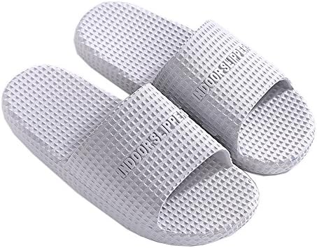 Zertu Summer Women and Men Bath Slipper Anti-Slip for Indoor Home House (US Women 13-14/men 12-12.5, Gray)