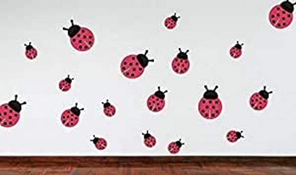 60 Second Makeover Limited Full Colour Ladybirds Set of 18 Lady Bird Decal Sticker Wall Decoration