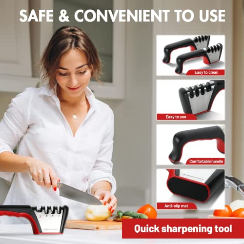 Simple Deluxe 4 in 1 Knife Sharpener 4 Stage Professional Knife Accessories & Scissors