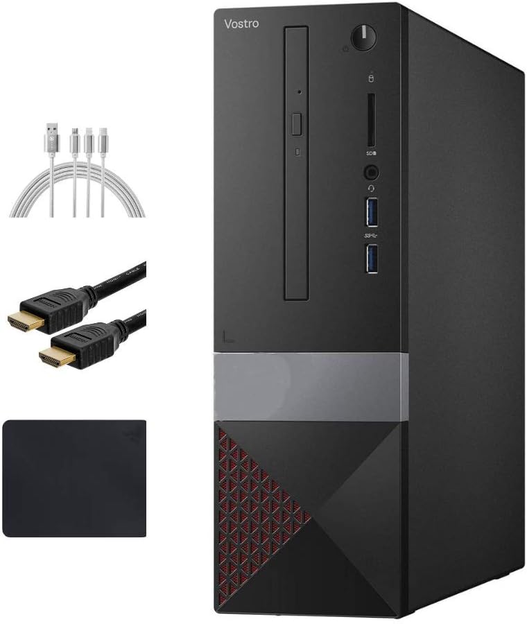 2020_Dell Vostro 3000 Mini Business Desktop, Intel Core i5-9400 Processor up to 4.10GHz, 8GB DDR4 2666MHz RAM, 1TB 7200 RPM Hard Drive, HDMI, VGA, DVD-RW, Wi-Fi, Win10 Pro w/Shoxlab Accessories