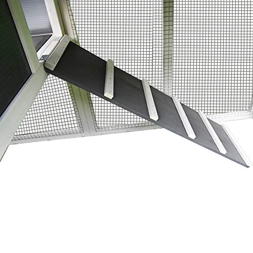 Melko Hühnerstall mit Wellplatten Dach Hühnerhaus Geflügelstall Legenest Hühnervoliere Grau – Bild 7