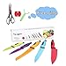 Thiroom 8-Piece Professional colorful Chef Knife Set Stainless Steel and a Non-Stick Coating with Comfort Grip Handles - Including 5 Cooking Knives, Kitchen Shears and a Vegetable Peeler