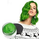 MOFAJANG Unisex Hair Color Dye Wax Styling Cream Mud, Natural Hairstyle Pomade, Temporary Hair Dye Wax for Party, Cosplay & Halloween, 4.23 oz (Green)