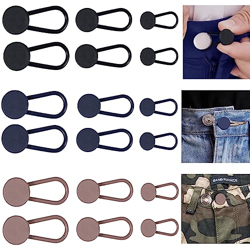 18PCS Jeans Waist Extenders, Jeans Button Extender for Women, Pant Waistband Extenders for Men, Instant Collar Neck Extender No Need Sewing(18PCS,Mix)