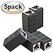 Jadaol RJ45 Coupler, Ethernet Coupler Inline Coupler for Cat8/Cat7/Cat6/Cat5e, 1000Mbps Ethernet Extender Adapter LAN Connector for Router Modem Switch Network Extension, Female to Female 5 Pack Black