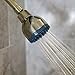 Aqua Elegante Low Water Pressure Shower Heads - Best High Pressure Boosting Wall Mount Showerhead - Indoor And Outdoor Modern Bath Spa Head, 2.5 GPM - Polished Brass