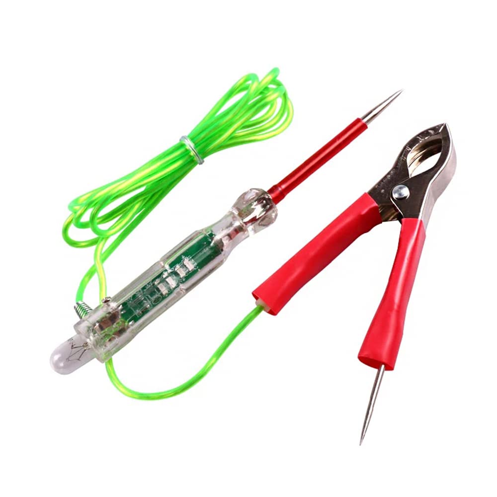 CENPEK Automotive Circuit Tester, Test Light Automotive 3-24 Volt DC Voltage Tester, Dual Probes PU Antifreeze Cable Big Alligator Clip Two-Way Voltage Test