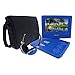 KORAMZI 7 inch Portable DVD Player with Rechargeable Battery, SD Card Slot and USB Port Swivel and Fold Portable DVD/CD/MP3 Player with Matching Color Headphones AC/DC Adapter (Blue)- PDVD777