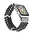 Solomo Bracelet Compatible for Apple Watch Band 38MM 40MM, Decorated Handmade Luxury Jewelry Faux Pearl Bracelet Elastic Stretch iWatch Strap with Women Wristband for Iwatch Series 4/3 /2/1 (Black)