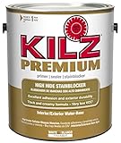 KILZ Premium High-Hide Stain Blocking Interior/Exterior Latex Primer/Sealer, White, 1-gallon
