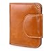 AINIMOER Women's Small Compact Billfold Leather Tri-Fold Wallet with Zipper Pocket