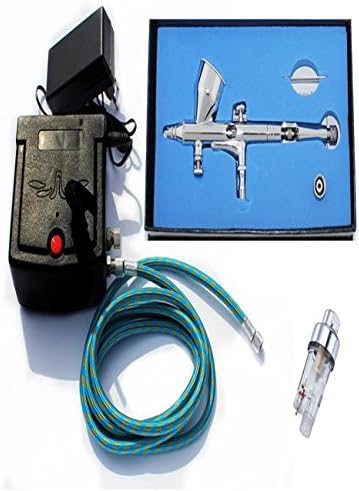 ABESTNew 0.25MM Fine line Dual Action Airbrush Compressor Complete kit for Makeup Cosmetic