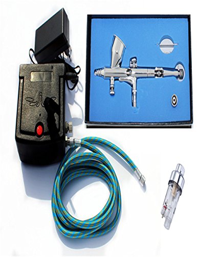 ABESTNew 0.25MM Fine line Dual Action Airbrush Compressor Complete kit for Makeup Cosmetic
