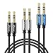 Aux Cable 3.5mm Auxiliary Audio Cable - 3 Pack【2ft/0.6m, 4ft/1.2m, 8ft/2.4m】Assorted Lengths for Headphones, iPod, iPhone, iPad, Car/Home Stereos and Echo Dot, Sony, Beats & More