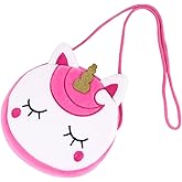 Didiseaon Adorable Unicorn Cross-Body Bag for Kids Single Shoulder Pouch Cartoon Party Purse, 6.7X5.9 Inches