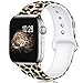 KOLEK Floral Bands Compatible with Apple Watch 38mm 40mm, Silicone Fadeless Pattern Printed Replacement Bands for iWatch Series 4 3 2 1, Leopard, M, L