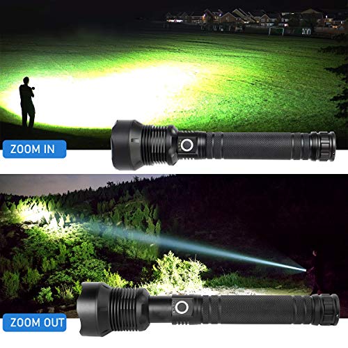 Rechargeable LED Flashlight, Tactical Flashlights High Lumens 90000