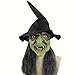 Bravo Sport Halloween Witch Mask With Hair, Horrific Demon Adult Scary Witch Mask Halloween Party Costume Decorations Creepy Latex Mask (Witch)