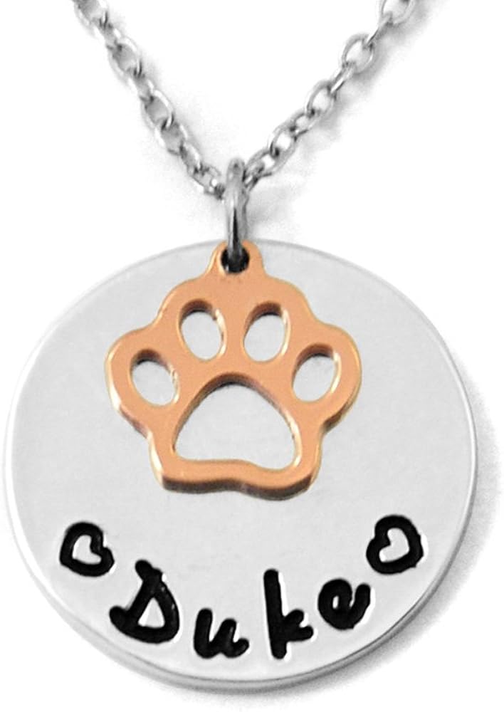 rose gold dog paw necklace