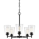 DESIGNERS FOUNTAIN 5-Lights Chandelier, 24 Inch Modern Ceiling Fixture for Kitchen, Dining Room, Bedroom, Foyer, and Living R