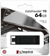 Kingston DataTraveler 70 USB-C 64GB Flash Drive Black USB 3.2 Gen 1 Portable view 2