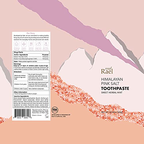 Rael Himalayan Pink Salt Toothpaste Natural, Vegan, ParabenFree, Fresh Breath, Oral Care (1