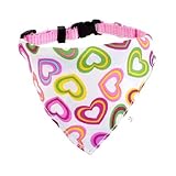 Lanzamiento lateral Hebilla Corazones de colores PatrÂ³n mascotas Bandana Collar