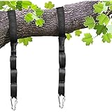 pys Tree Swing Straps Kit-Two 10ft Adjustable (20loops Total) Straps Hold 2000lbs Two Heavy Duty Carabiners (Stainless Stell),Easy &amp; Fast Swing Hanger Installation to Tree, 100% Non-Stretch.