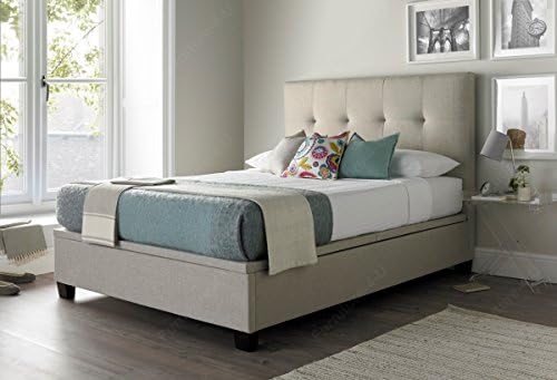 Walkworth Kaydian 4ft Small Double Oatmeal Ottoman Storage Bedframe Plus Mattress Options (4ft Small Double Oatmeal-Ottoman bedframe only)