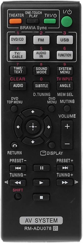 BASSK Remote Control System RM-ADU078 AV for Sony DAV-TZ710 HBD-DZ170 HBD-DZ171 HBD-DZ175 Replace TV