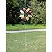 Solar Wind Spinner 7 Foot Tricolor Multi-Color LED Lighting by Solar Powered Glass Ball. Perfect Gardening Gift Amongst Wind Spinners and Windmills Yard Art with Kinetic Dual Direction Spinning
