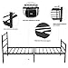 GreenForest Metal Bed Frame Twin Size, Two Headboards 6 Legs Mattress Foundation Black Platform Bed Frame Box Spring Replacement for Boys Kids Adult Bedroom