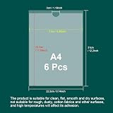 HLIWS A4 Self-Adhesive Vertical Card Sleeves 6 Pack Waterproof PVC Pockets view 2