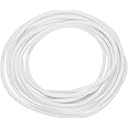 uxcell Silicone Foam Seal Strip, 3.2mm(0.13") Dia 8 Meters(26.25 Ft) Long Sponge Rubber Weather Seal Strip Round Rubber Cord Solid for Machinery and Industries, White