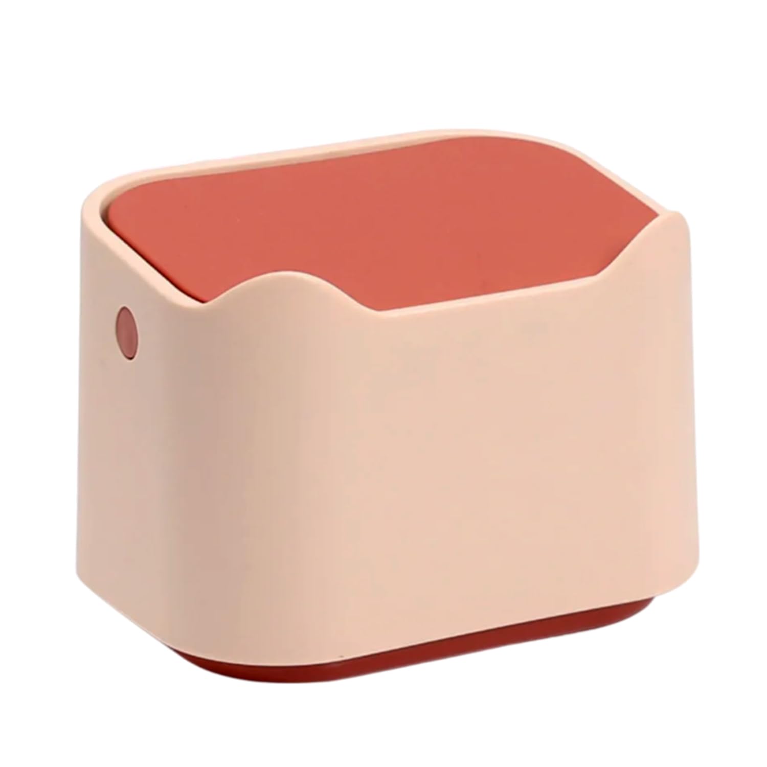 Desk bin trash can with lid, Mini Portable Table Waste bin Desktop Dustbin for Home Living Room Kitchen Bathroom Office Car Indoor Small trash can (Pink)