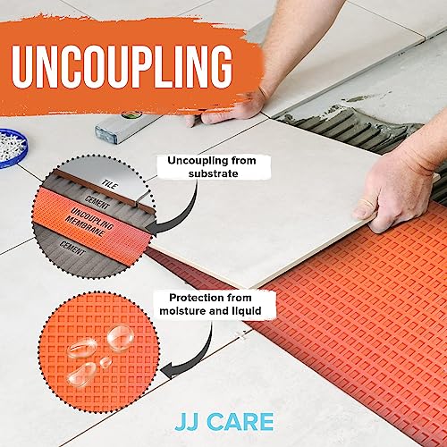 JJ CARE Uncoupling Membrane 1/8 Underlayment [3.3ft X 98.5ft / 323sq Ft