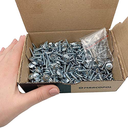 (400 Stück) verzinkter Stahl 4,2 x 16 mm Holzschrauben, Metallschrauben, Kreuzschlitz modifizierter Halsspannkopf… – Bild 3