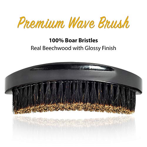 Premium Wave Brush Mens Hair Brush With Medium Boar Bristles