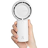 JISULIFE Portable Handheld Turbo Fan [16H Max Cooling Time], 4000mAh USB Rechargeable Personal Battery Operated Lash Small Pocket Fan with 5 Speeds for Travel/Outdoor/Vacation/Concerts - White