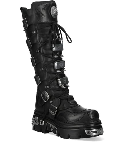 Amazon.com | New Rock M-272-C69 Knee High White Leather Gothic